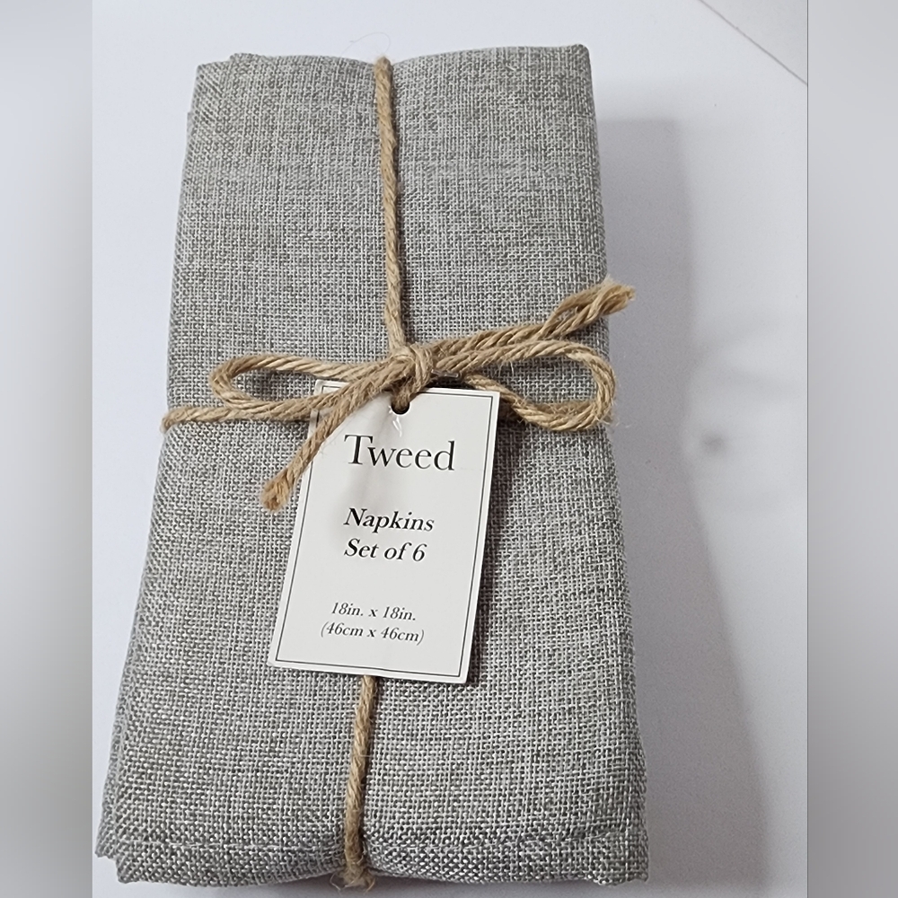 Tweeds Gray Napkin Collection           18 In X 18 In New
